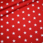 Artikel aus dem renee-d.de Onlineshop: Baumwollstoff rot Sterne weiß