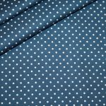 renee-d.de Baumwoll Stoff jeansblau mit weißen Punkten