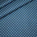 renee-d.de Baumwoll Stoff jeansblau mit weißen Punkten