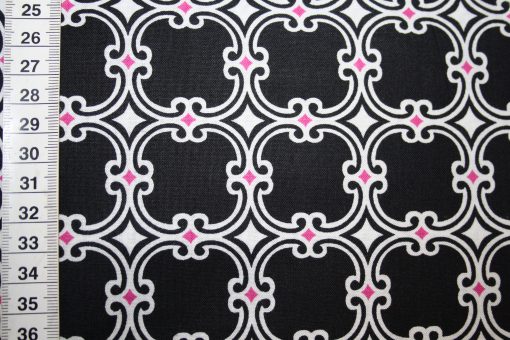 renee-d.de Onlineshop: Camelot Baumwollstoff Muster Ornamente schwarz