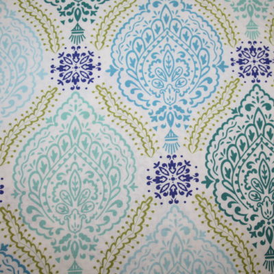 Dena Baumwollstoff blau grün Ornamente renee-d.de Onlineshop: Dena Baumwollstoff blau grün Ornamente