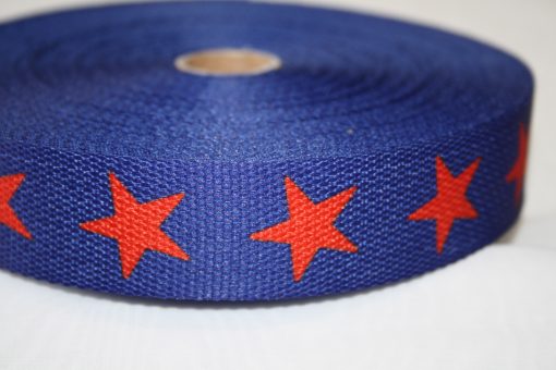 renee-d.de Onlineshop: Gurtband blau Sterne rot 3 cm