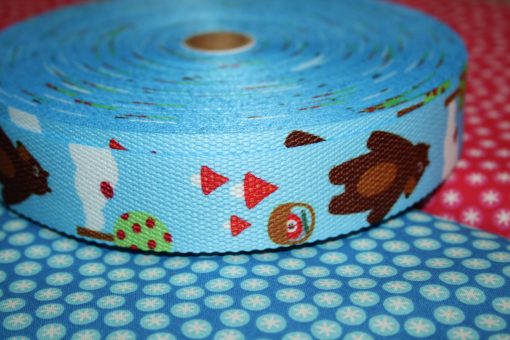 renee-d.de Onlineshop: Gurtband blau mit Bär 3 cm breit