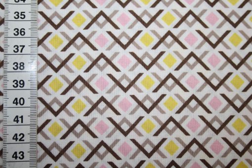 renee-d.de Onlineshop: Jenean Morrison Baumwollstoff braun gelb rosa kleine Muster