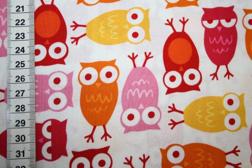 renee-d.de Onlineshop: Robert Kaufman Baumwollstoff Eule pink rot