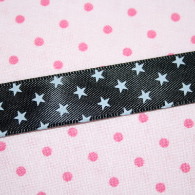 Satinband schwarz mit Sternchen renee-d.de Onlineshop: Satinband schwarz mit Sternchen