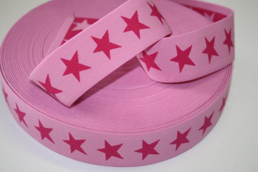 renee-d.de Onlineshop: Sternchen Gummiband 4 cm breit pink