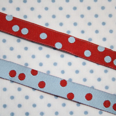 Webband blau rot Punkte renee-d.de Onlineshop: Webband blau rot Punkte