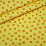 Junge Linie Westfalenstoff in gelb mit orangen kleinen Punkten 100% Baumwolle, ca. 1,50 Meter breit. Öko Tex100, kba.