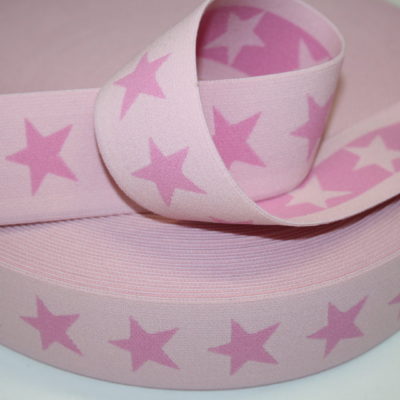 rosa sternchen renee-d.de Onlineshop: Sternchen Gummiband 4 cm breit rosa
