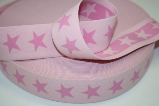 renee-d.de Onlineshop: Sternchen Gummiband 4 cm breit rosa