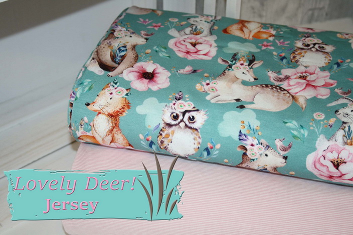 Lovely Deer Jersey Stoff Digitaldruck!!