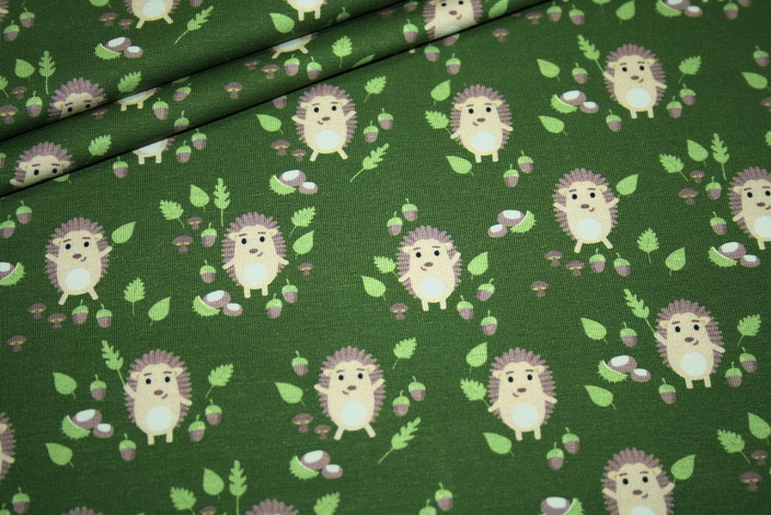 Hilco Jersey Stoff Jatiju Fox Friends Igor Igel grün