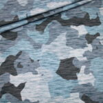 Hilco French Terry Jersey Stoff blau türkis grau Wild Adventure camouflage