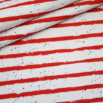 Stenzo Jersey Stoff Streifen weiß rot