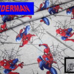 Original Spiderman Dünner French Terry Sweat Stoff grau