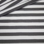 French Terry Jersey Stoff Streifen grau weiß