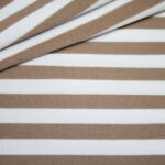 French Terry Jersey Stoff Streifen beige taupe weiß
