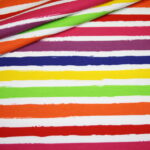 Dünner Sweat French Terry Jersey Stoff Rainbow Streifen