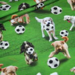 Digitaldruck Jersey Stoff Fußball Hunde