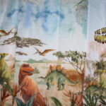 0,75m Stenzo Jersey Stoff Panel Dinos Dinosaurier (Grundpreis: 21,20€)