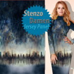 2m Stenzo Jersey Stoff Damen Panel Skyline Stadt Panel (Grundpreis: 16,45€) nr, 22969