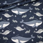 Hilco Jersey Stoff Polar Animals by Jatiju Tiere Wale blau